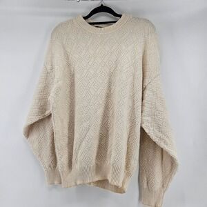 Vintage Fisherman Sweater Mens Large Cotton Made in USA Old‎ Money Grandpa